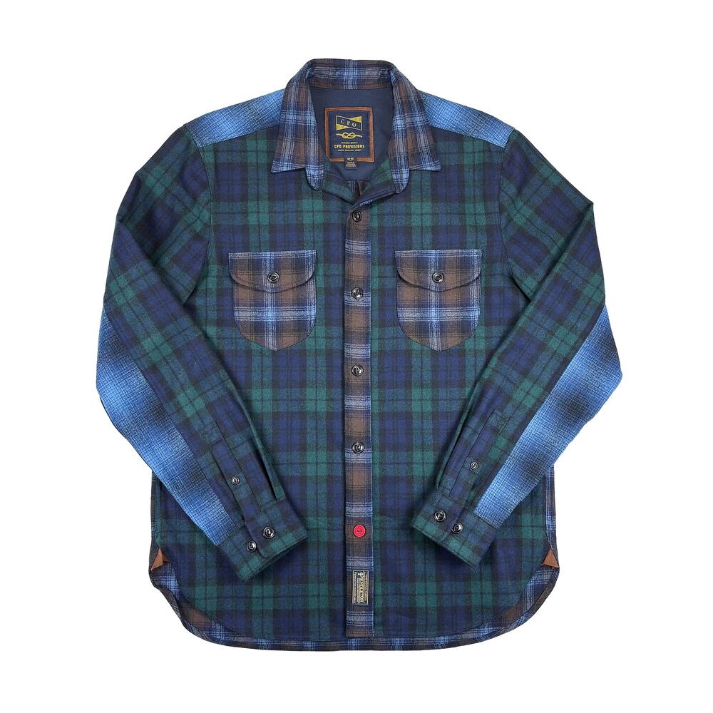 CPO Provisions x Pendleton Wool Flannel Shirt Men’s M Blue Green Mixed Plaid